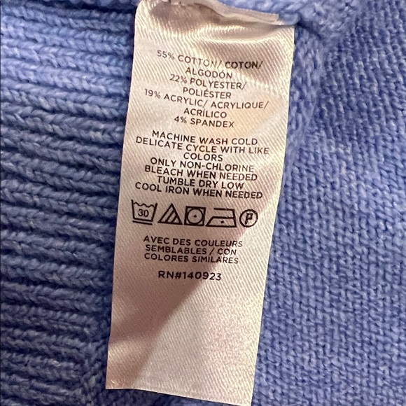 LOFT Blue Cardigan with Rhinestone Buttons - Picture 8 of 8